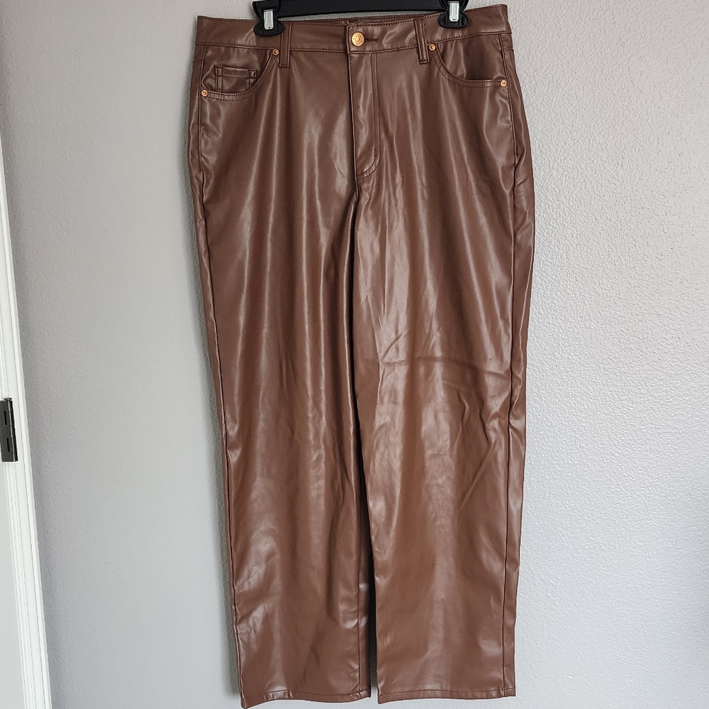 NYC MADDEN JUNIOR FAUX LEATHER  ANKLE  PANTS/ SIZE 13